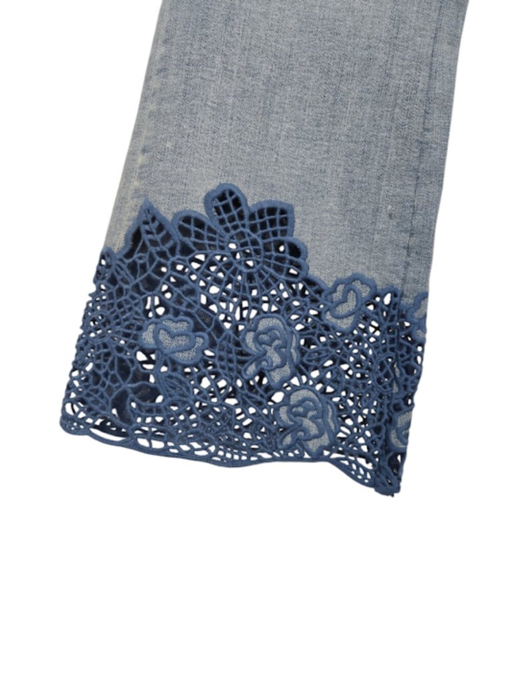 LIVERPOOL Los Angeles Women's Hannah Crop Jeans Crochet Hem Blue Size 8/29 NWT - Picture 3 of 8